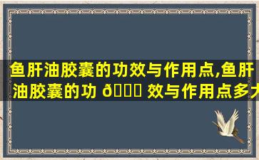 鱼肝油胶囊的功效与作用点,鱼肝油胶囊的功 🐋 效与作用点多大孩子可以吃